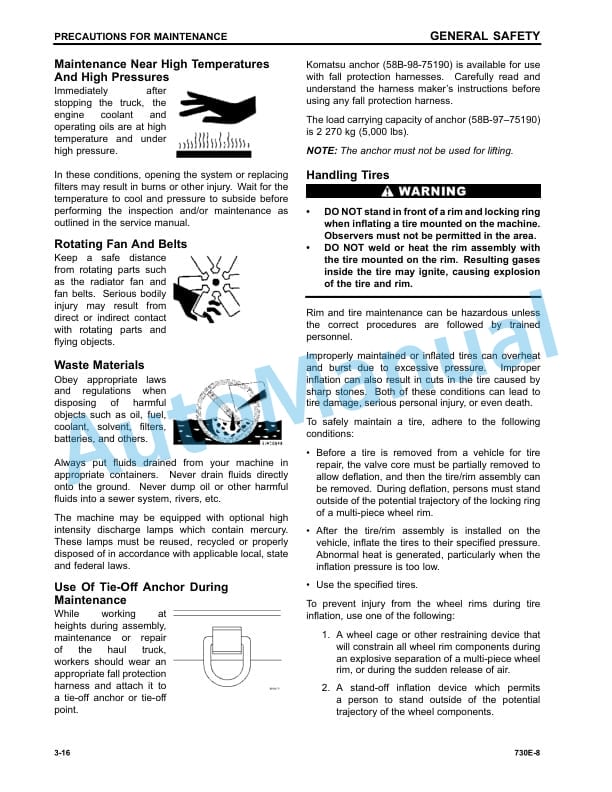 Alternative view of Komatsu 730E-8 Dump Truck Operation and Maintenance Manual CEAM031201