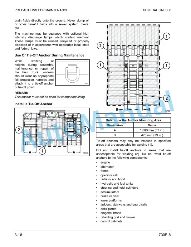 Alternative view of Komatsu 730E-8 Dump Truck Operation and Maintenance Manual CEAM033705