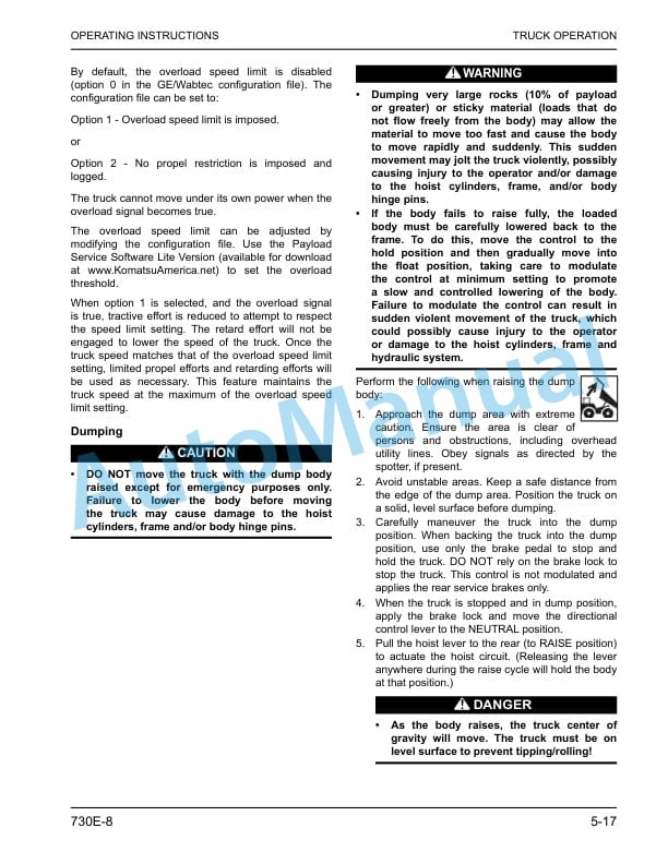 Komatsu 730E-8 Dump Truck Operation and Maintenance Manual CEAM033706 3 Komatsu 730E-8 Dump Truck Operation and Maintenance Manual CEAM033706 - Image 3