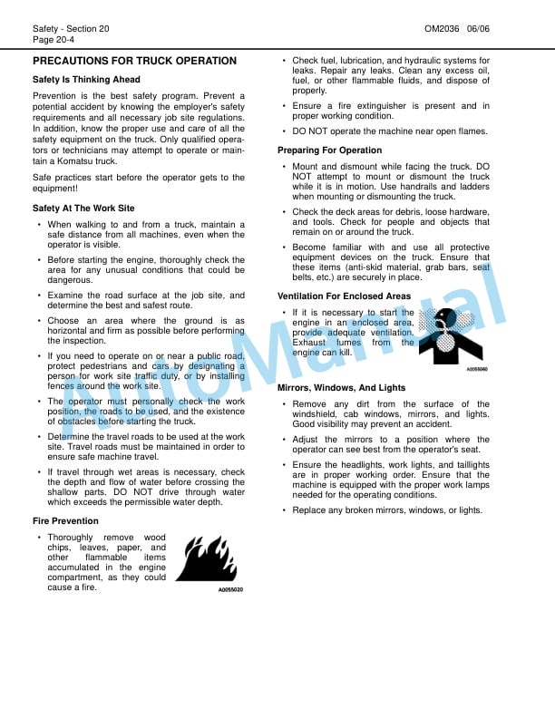 Alternative view of Komatsu 730E Dump Truck Operation and Maintenance Manual CEAM018100