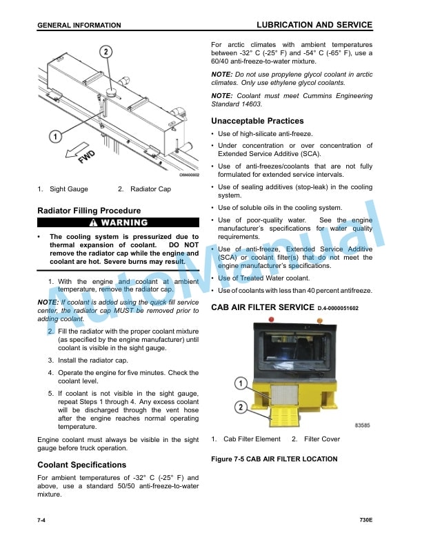 Komatsu 730E Dump Truck Operation and Maintenance Manual CEAM025902 5 Komatsu 730E Dump Truck Operation and Maintenance Manual CEAM025902 - Image 5