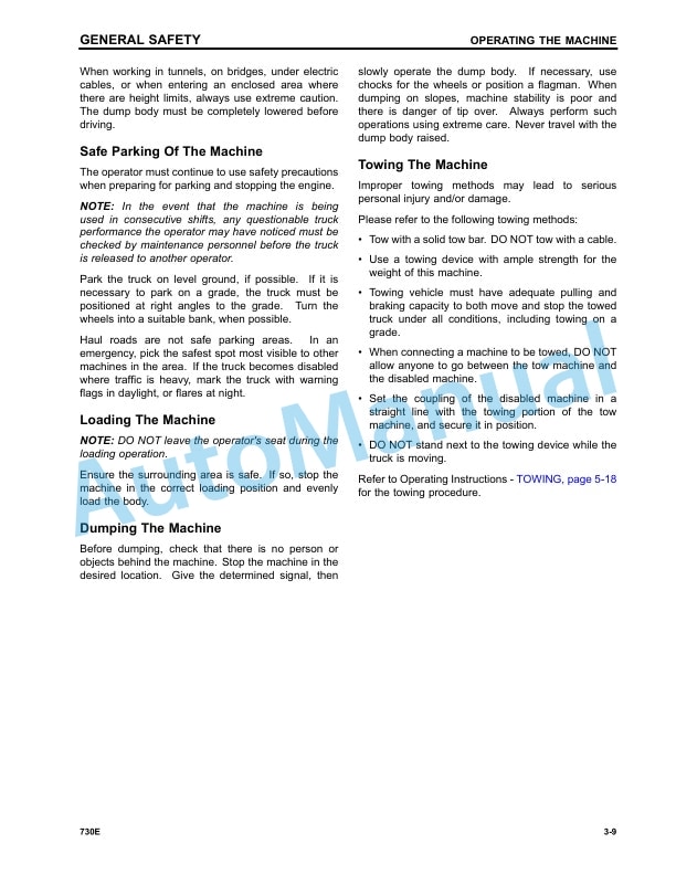 Alternative view of Komatsu 730E Dump Truck Operation and Maintenance Manual CEAM033400