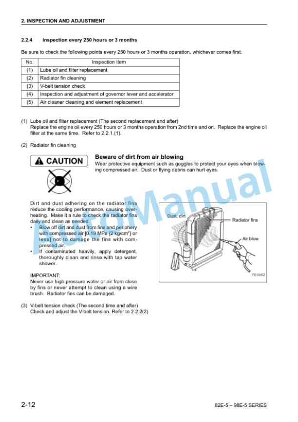 Alternative view of Komatsu 82E-5, 98E-5 Series Diesel Engine Shop Manual SEBM035101