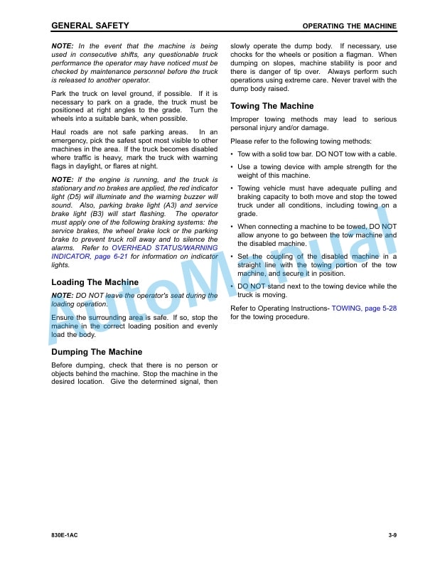 Alternative view of Komatsu 830E-1AC Dump Truck Operation and Maintenance Manual CEAM022304