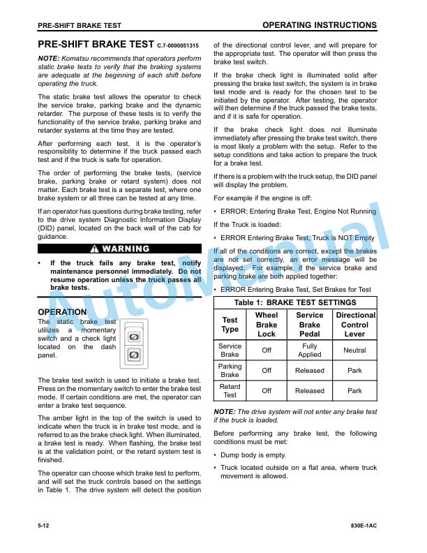 Komatsu 830E-1AC Dump Truck Operation and Maintenance Manual CEAM027002 3 Komatsu 830E-1AC Dump Truck Operation and Maintenance Manual CEAM027002 - Image 3
