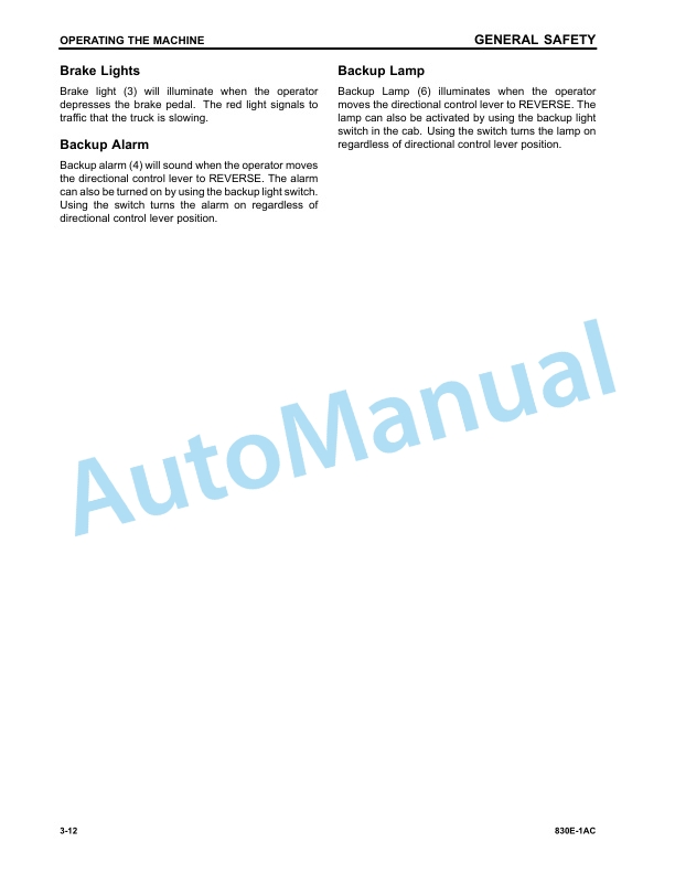 Alternative view of Komatsu 830E-1AC Dump Truck Operation and Maintenance Manual CEAM029701