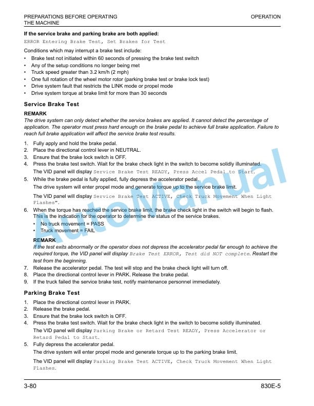 Komatsu 830E-5 Dump Truck Operation and Maintenance Manual CEAM032209 4 Komatsu 830E-5 Dump Truck Operation and Maintenance Manual CEAM032209 - Image 4