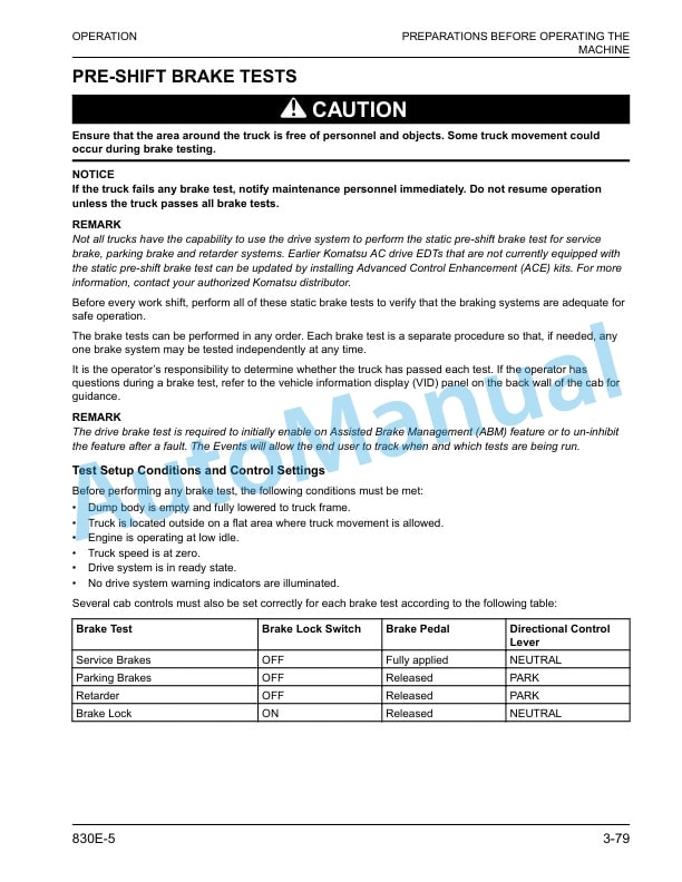 Komatsu 830E-5 Dump Truck Operation and Maintenance Manual CEAM038901 4 Komatsu 830E-5 Dump Truck Operation and Maintenance Manual CEAM038901 - Image 4