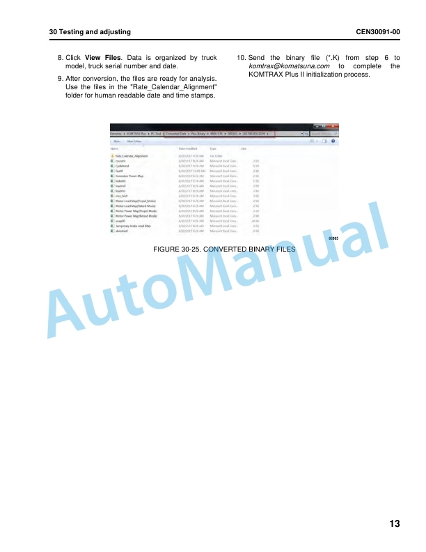 Alternative view of Komatsu 830E-5 Dump Truck Shop Manual CEBM032107