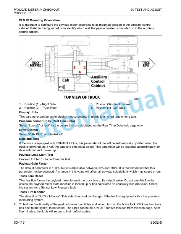 Alternative view of Komatsu 830E-5 Dump Truck Shop Manual CEBM032112