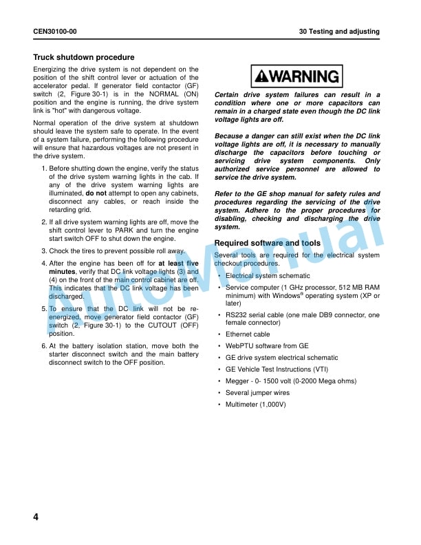 Alternative view of Komatsu 830E-5 Dump Truck Shop Manual CEBM035502