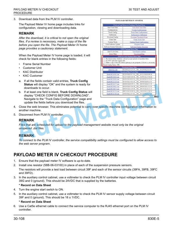 Alternative view of Komatsu 830E-5 Dump Truck Shop Manual CEBM035505