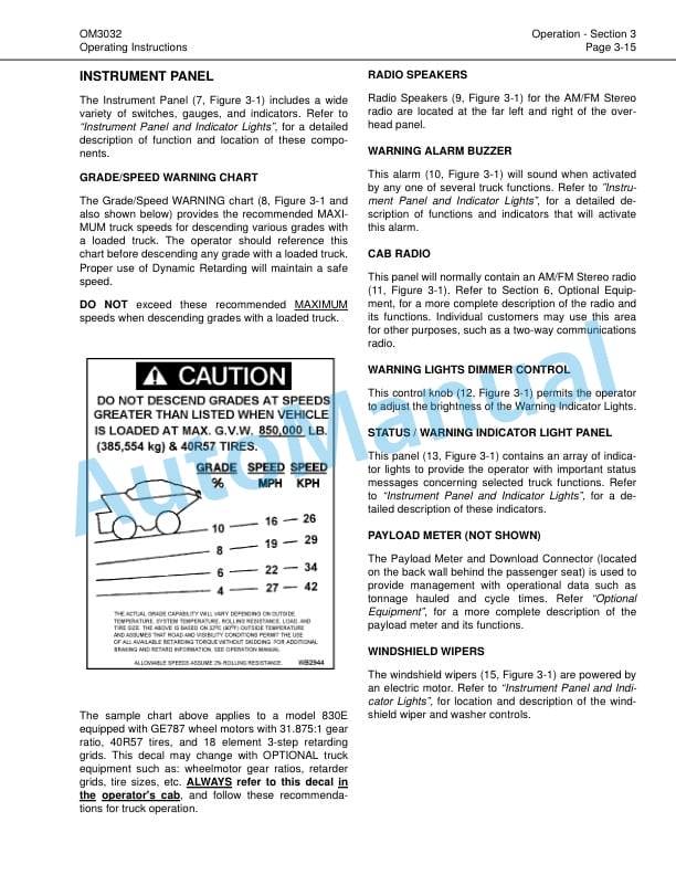 Komatsu 830E Dump Truck Operation and Maintenance Manual CEAM010400 3 Komatsu 830E Dump Truck Operation and Maintenance Manual CEAM010400 - Image 3