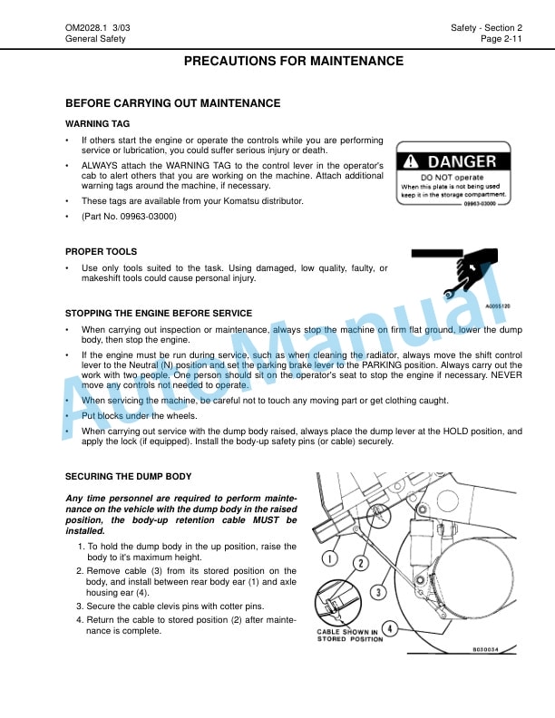 Alternative view of Komatsu 830E Dump Truck Operation and Maintenance Manual CEAM011500