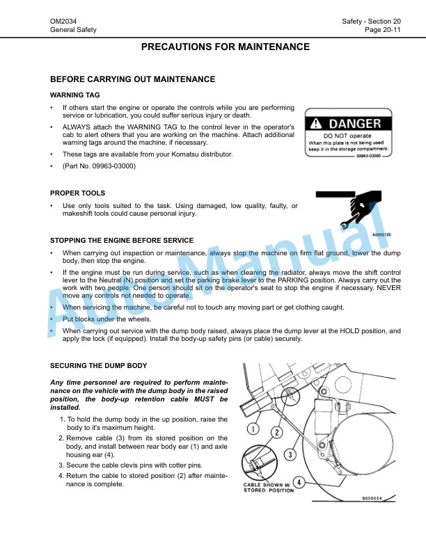 Alternative view of Komatsu 830E Dump Truck Operation and Maintenance Manual CEAM013400