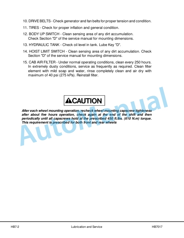 Komatsu 830E Dump Truck Operator Handbook DG621-5