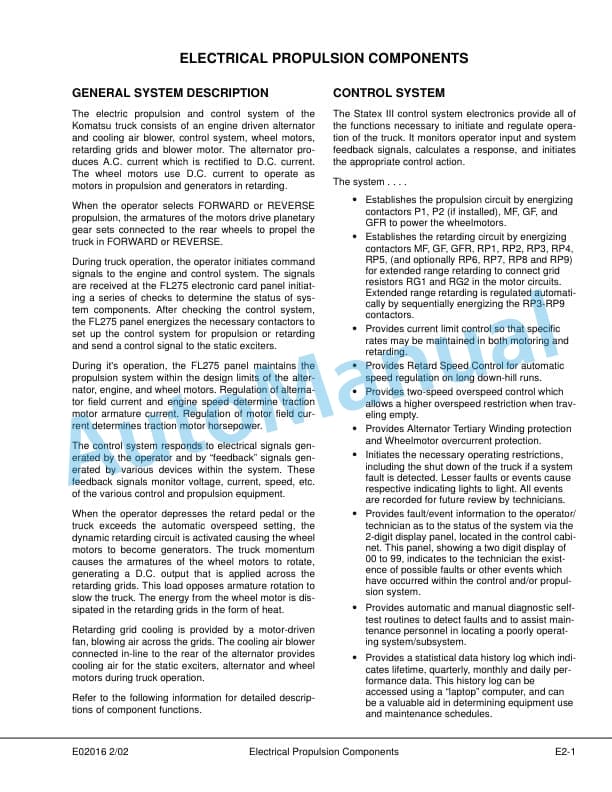 Alternative view of Komatsu 830E Dump Truck Shop Manual CEBM008900