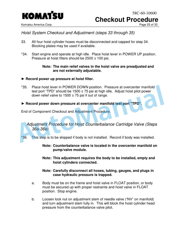Komatsu 860E-1K Dump Truck Field Assembly Instruction CEAW009650 4 Komatsu 860E-1K Dump Truck Field Assembly Instruction CEAW009650 - Image 4