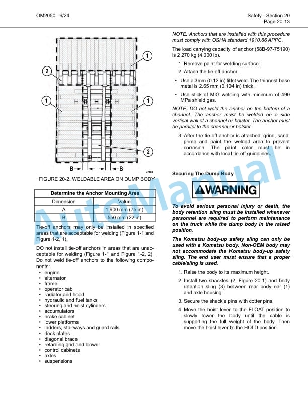 Alternative view of Komatsu 860E-1KT Dump Truck Operation and Maintenance Manual CEAM022402
