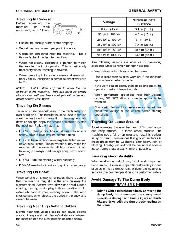 Alternative view of Komatsu 860E-1KT Dump Truck Operation and Maintenance Manual CEAM026004