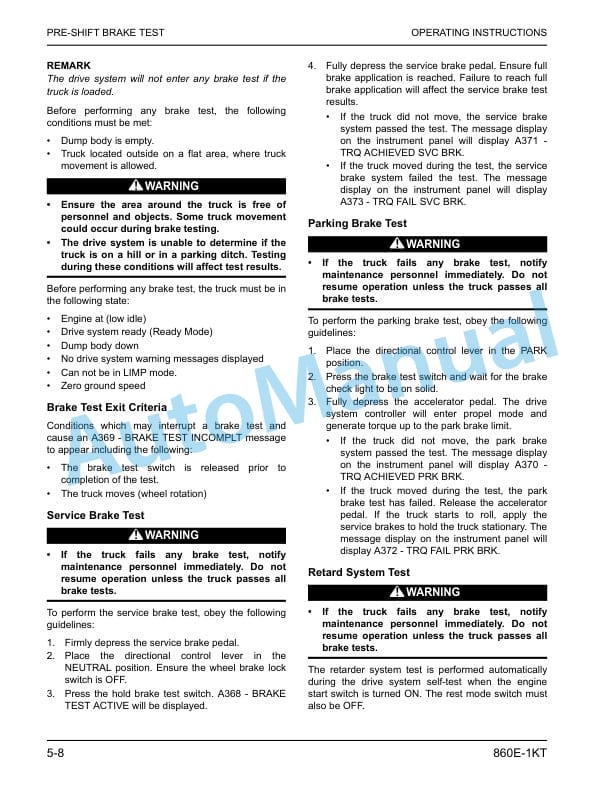 Komatsu 860E-1KT Dump Truck Operation and Maintenance Manual CEAM039000 3 Komatsu 860E-1KT Dump Truck Operation and Maintenance Manual CEAM039000 - Image 3