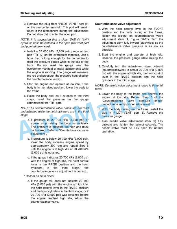 Alternative view of Komatsu 860E-1KT Dump Truck Shop Manual CEBM025802