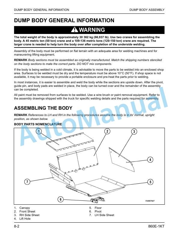Komatsu 860E-1KT Electric Dump Truck Field Assembly Instruction CEAW009652 3 Komatsu 860E-1KT Electric Dump Truck Field Assembly Instruction CEAW009652 - Image 3