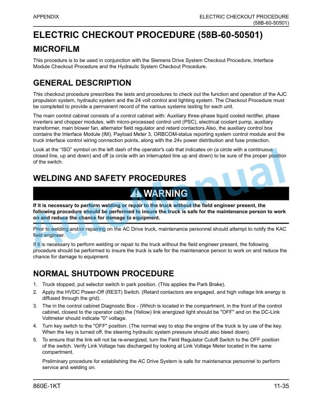 Komatsu 860E-1KT Electric Dump Truck Field Assembly Instruction CEAW009652 4 Komatsu 860E-1KT Electric Dump Truck Field Assembly Instruction CEAW009652 - Image 4