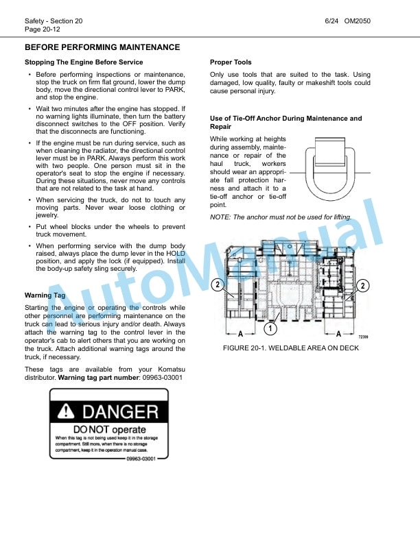 Alternative view of Komatsu 860E-1KT Electric Dump Truck Operation and Maintenance Manual CEAM019502