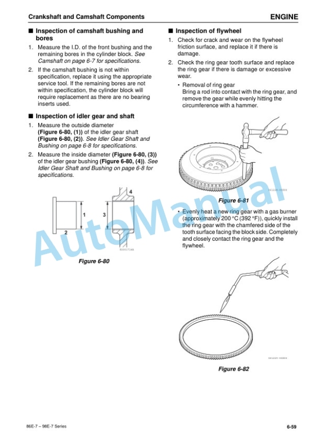 Alternative view of Komatsu 86E-7, 98E-7 Series Diesel Engine Shop Manual SEN06575-02