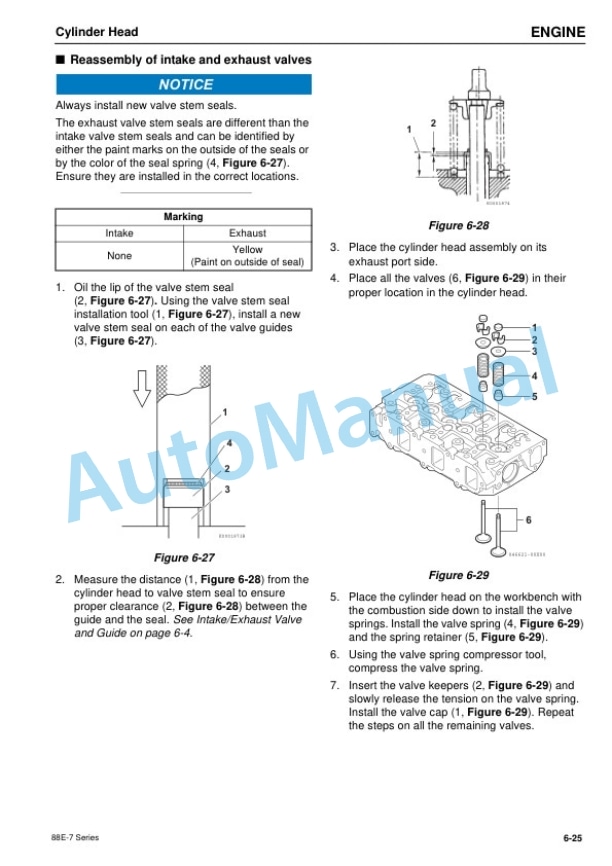 Alternative view of Komatsu 88E-7 Series Engine Shop Manual SEN06599-01