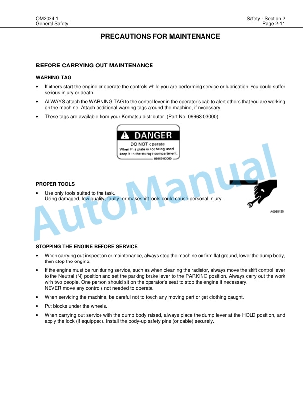 Alternative view of Komatsu 930E-2 Dump Truck Operation and Maintenance Manual CEAM006900