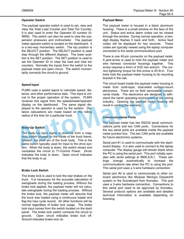 Komatsu 930E-2 Dump Truck Operation and Maintenance Manual CEAM011900 5 Komatsu 930E-2 Dump Truck Operation and Maintenance Manual CEAM011900 - Image 5