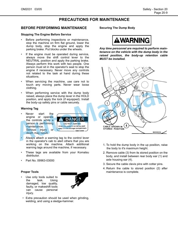 Alternative view of Komatsu 930E-3SE Dump Truck Operation and Maintenance Manual CEAM014001