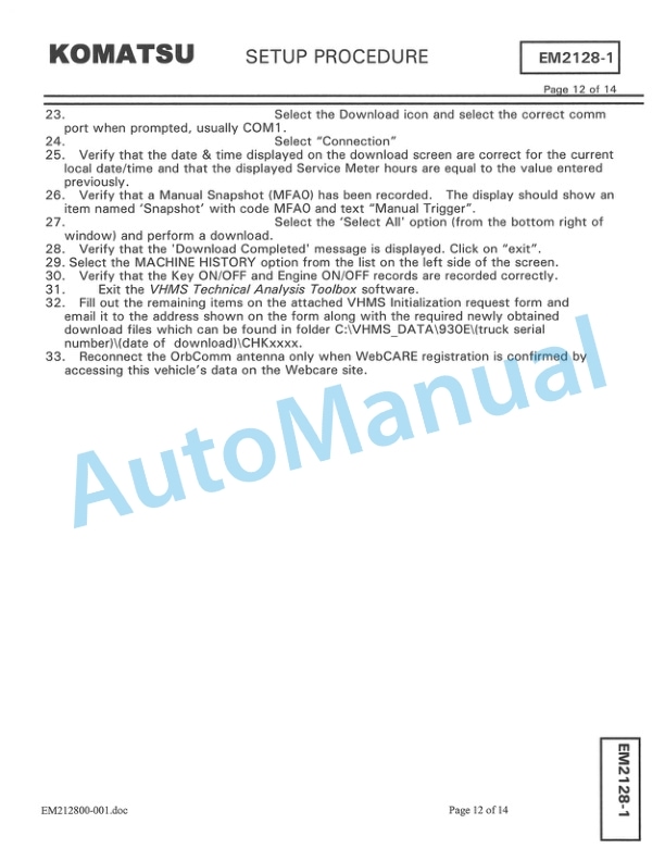 Komatsu 930E-4 Dump Truck Field Assembly Instruction CEAW006901 4 Komatsu 930E-4 Dump Truck Field Assembly Instruction CEAW006901 - Image 4