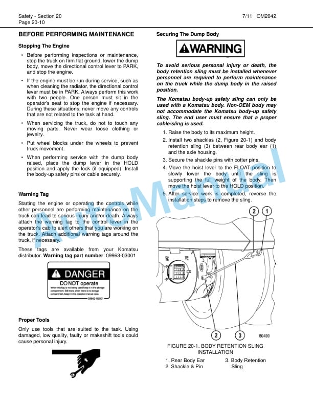 Alternative view of Komatsu 930E-4 Dump Truck Operation and Maintenance Manual CEAM020305