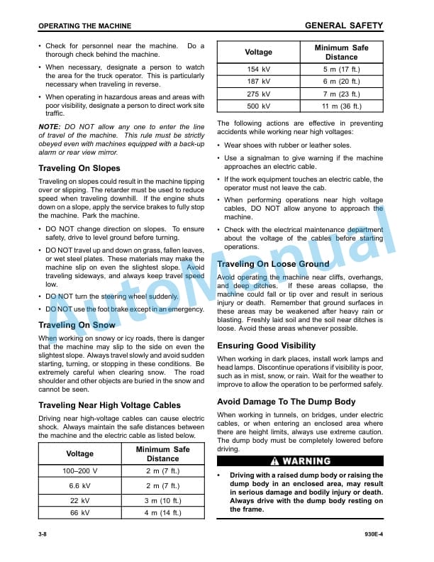 Alternative view of Komatsu 930E-4 Dump Truck Operation and Maintenance Manual CEAM027802