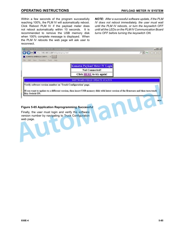 Komatsu 930E-4 Dump Truck Operation and Maintenance Manual CEAM031400 4 Komatsu 930E-4 Dump Truck Operation and Maintenance Manual CEAM031400 - Image 4