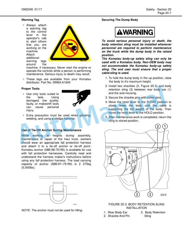 Komatsu 930E-4 Dump Truck Operation and Maintenance Manual CEAM031900 3 Komatsu 930E-4 Dump Truck Operation and Maintenance Manual CEAM031900 - Image 3