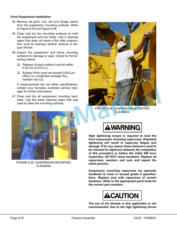 Alternative view of Komatsu 930E-4SE Dump Truck Field Assembly Instruction CEAW011300