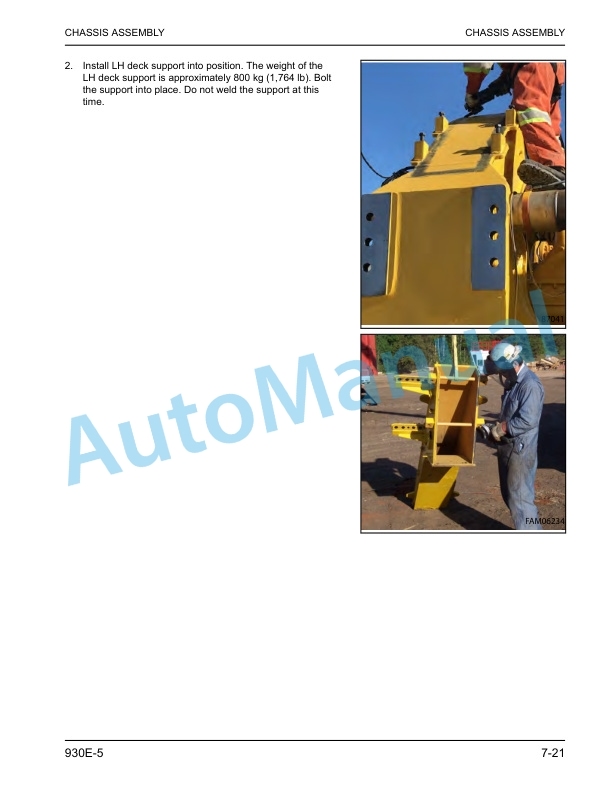 Alternative view of Komatsu 930E-5 Dump Truck Field Assembly Instruction CEAW011801