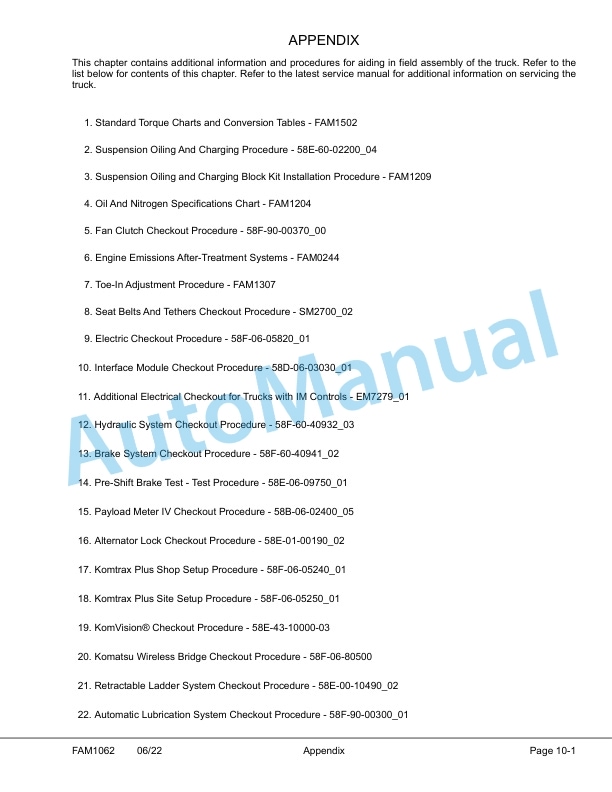 Komatsu 930E-5 Dump Truck Field Assembly Instruction CEAW013401 3 Komatsu 930E-5 Dump Truck Field Assembly Instruction CEAW013401 - Image 3