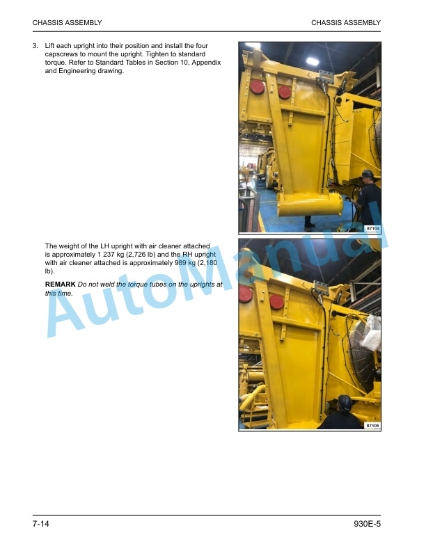 Alternative view of Komatsu 930E-5 Dump Truck Field Assembly Instruction CEAW013404