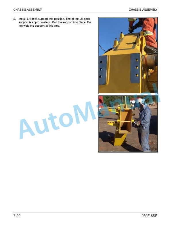 Alternative view of Komatsu 930E-5SE Dump Truck Field Assembly Instruction CEAW010800