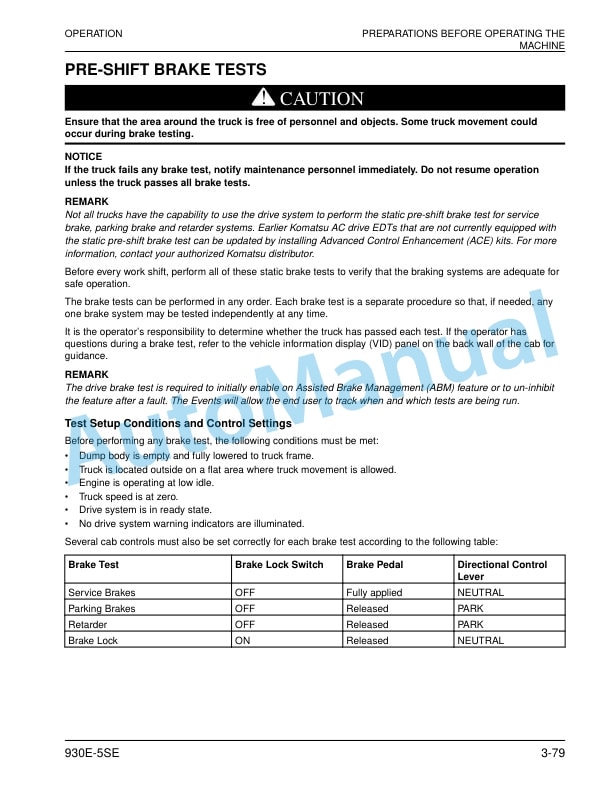 Komatsu 930E-5SE Dump Truck Operation and Maintenance Manual CEAM036100 4 Komatsu 930E-5SE Dump Truck Operation and Maintenance Manual CEAM036100 - Image 4