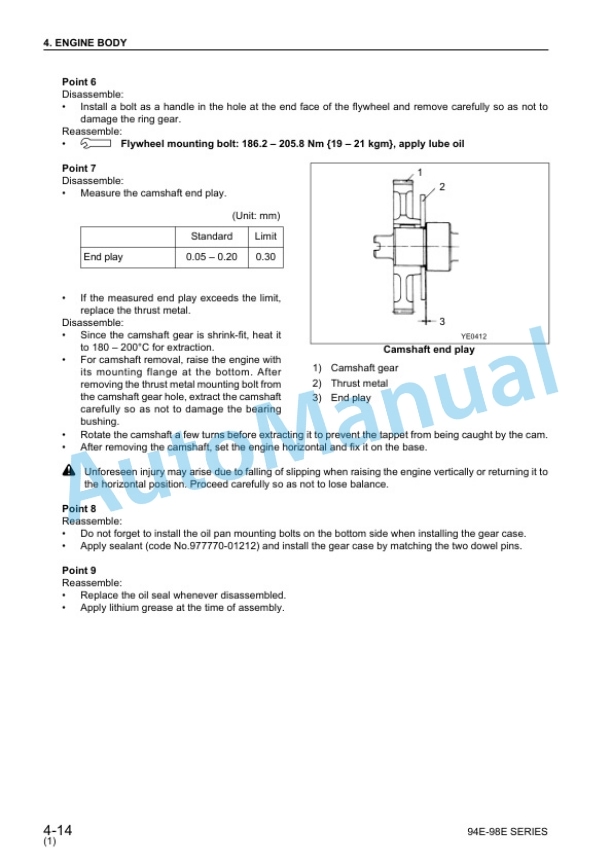Komatsu 94E, 98E Series Diesel Engine Shop Manual SEBM013001 3 Komatsu 94E, 98E Series Diesel Engine Shop Manual SEBM013001 - Image 3