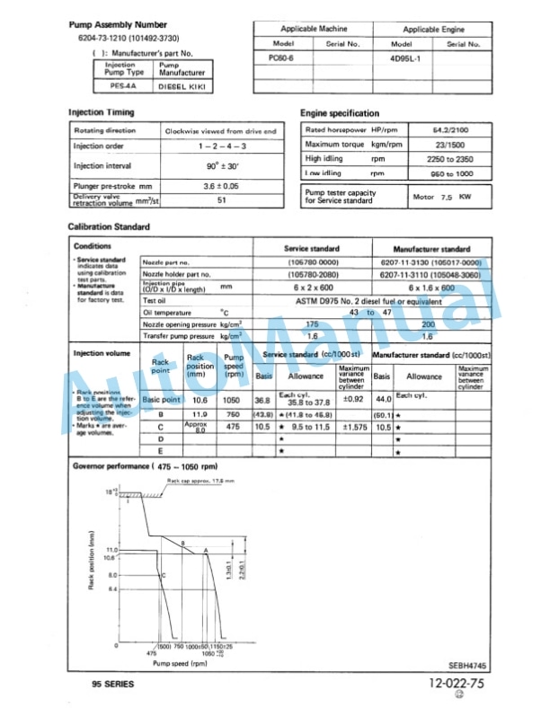 Komatsu 95 Series Diesel Engine Shop Manual SEBE61460114 4 Komatsu 95 Series Diesel Engine Shop Manual SEBE61460114 - Image 4