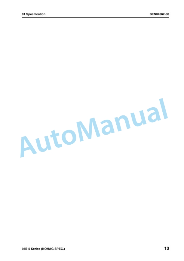 Komatsu 95E-5 Series Engine Shop Manual SEN04357-00 2 Komatsu 95E-5 Series Engine Shop Manual SEN04357-00 - Image 2