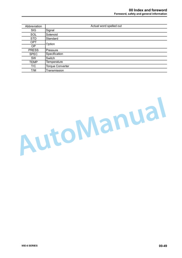 Komatsu 95E-6 Series Engine Shop Manual SEN06570-02 2 Komatsu 95E-6 Series Engine Shop Manual SEN06570-02 - Image 2