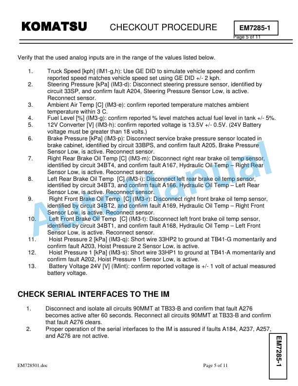 Komatsu 960E-1 Dump Truck Field Assembly Instruction CEAW005503 3 Komatsu 960E-1 Dump Truck Field Assembly Instruction CEAW005503 - Image 3